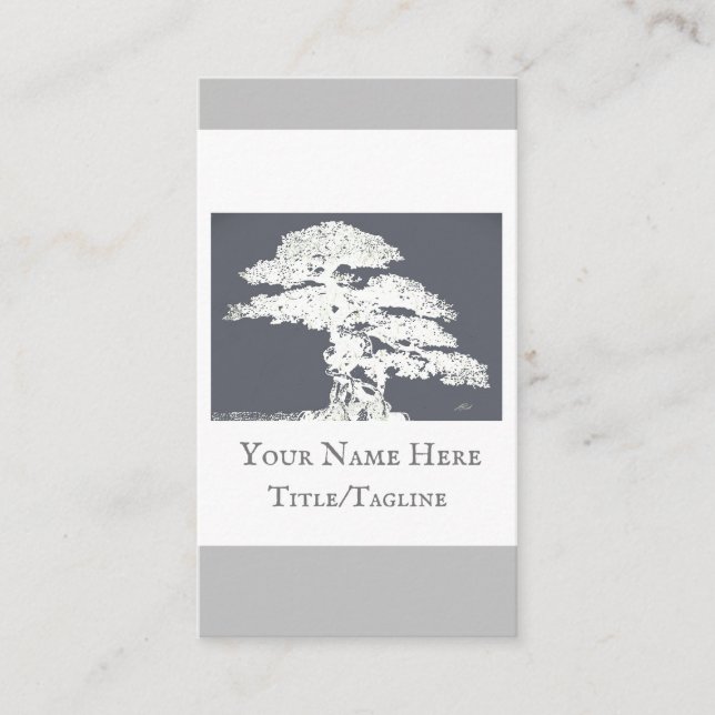 bonsai tree custom business card double sided (Front)