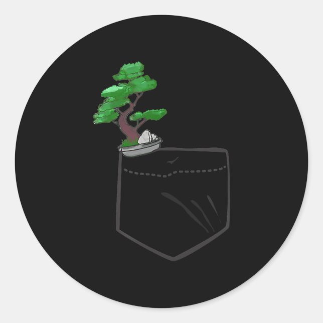 bonsai tree  gift classic round sticker (Front)