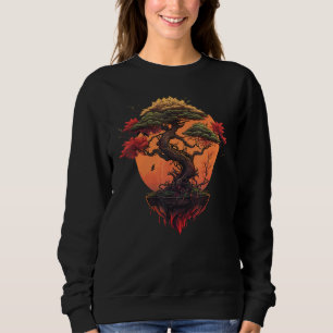 Bonsai Tree In Japanese Zen Buddhist Enso Circle 1 Sweatshirt