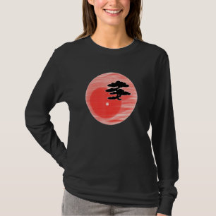 Bonsai Tree Japanese Calligraphy Zen Gardens Aesth T-Shirt