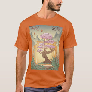 Bonsai Tree Japanese Sakura Cherry Blossom Tree Ae T-Shirt