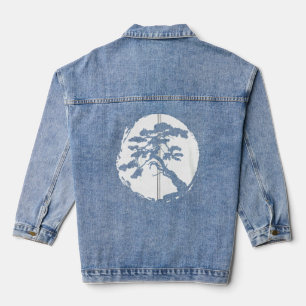 Bonsai Tree Japanese Zen Master  Zip  Denim Jacket