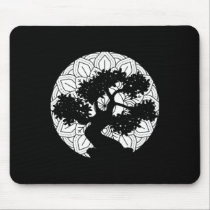 Bonsai Tree Mandala Zen Buddhist Yoga Mouse Pad
