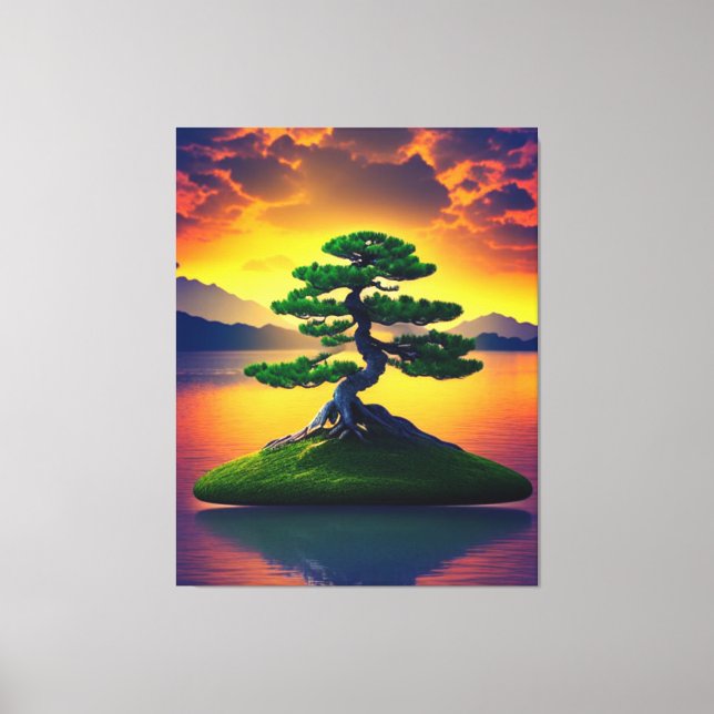 Bonsai Tree Reflection Canvas Print (Front)