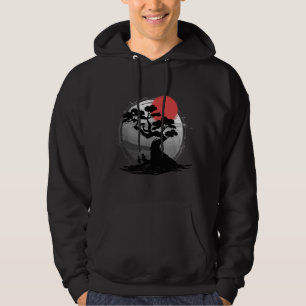Bonsai Tree Sunset Miniature Plants Trees Japanese Hoodie
