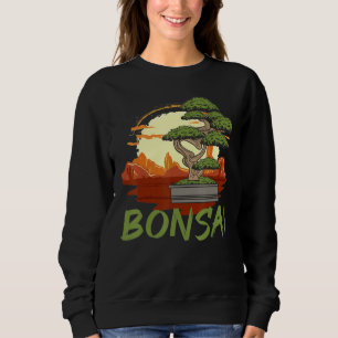 Bonsai Tree Vintage Japanese Flag Zen Bonsai Men Sweatshirt