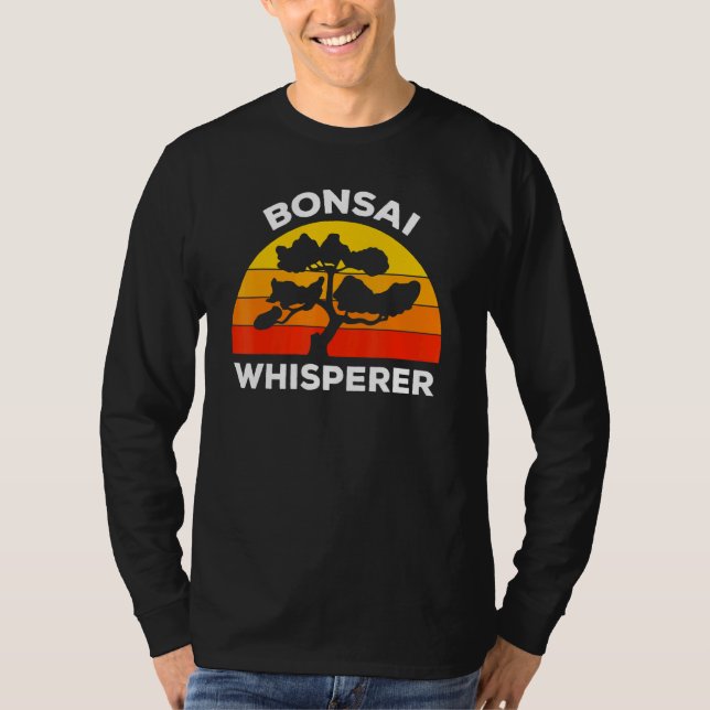 Bonsai Whisperer Retro Sunset Bonsai Master T-Shirt (Front)