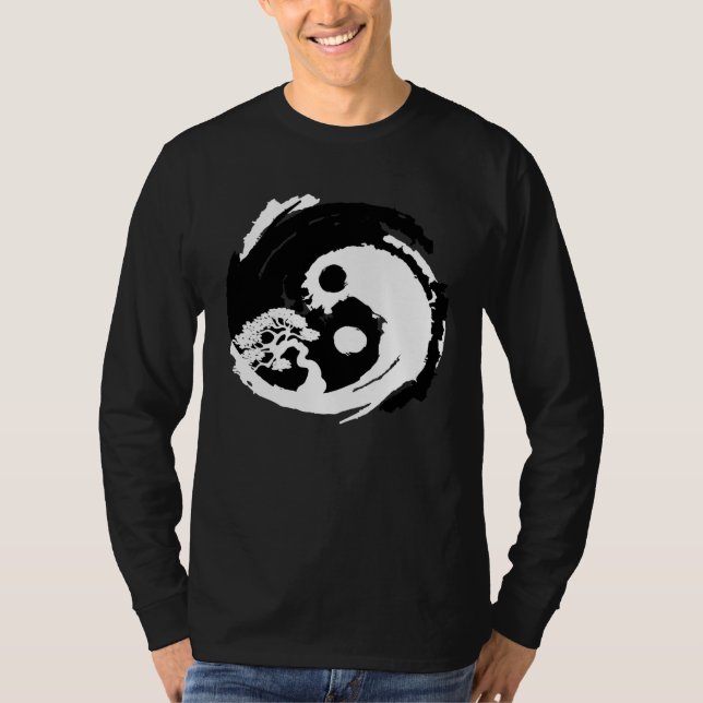 Bonsai Yin Yang Meditation Spirituality Zen Om T-Shirt (Front)