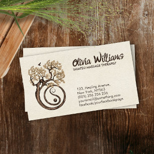Bonsai Yin Yang Tree - Golden Blossom Business Card