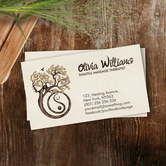 Bonsai Yin Yang Tree - Golden Blossom Business Card (Creator Uploaded)