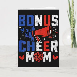 Bonus Cheer Mom - Cheerleading Mom Usa Flag Cheerl Card