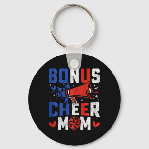 Bonus Cheer Mom - Cheerleading Mom Usa Flag Cheerl Key Ring