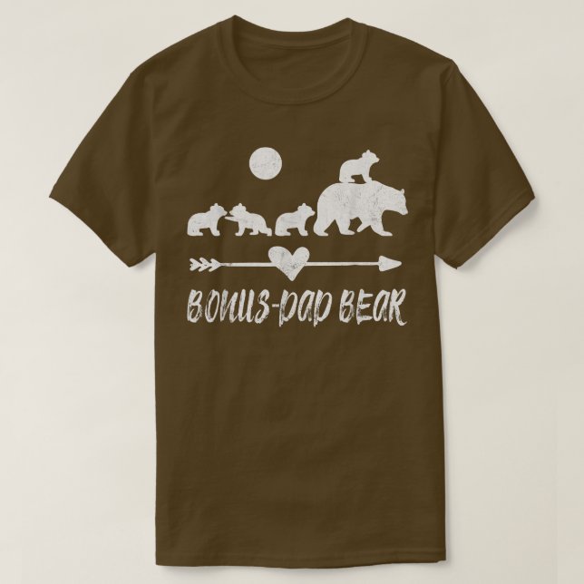 Bonus Dad Bear Shirt with Four Cute Bear Cubs Gift (Design Front)
