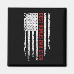 Bonus Dad Ever American Usa Flag Fathers Day Gift Magnet