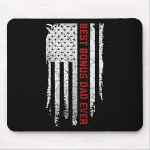 Bonus Dad Ever American Usa Flag Fathers Day Gift Mouse Pad