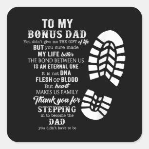 Bonus Dad Fathers Day Gift from Stepdad for Daught Square Sticker