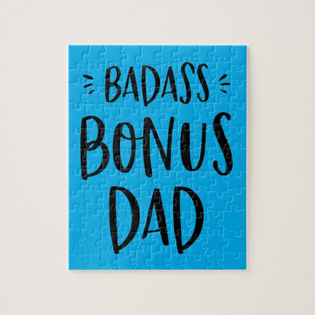 Bonus Dad Fun Stepdad Father's Day Stepfather Blue Jigsaw Puzzle (Vertical)