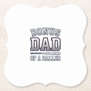 Bonus Dad of a Baller Vintage Sports Shirt Design_ Paper Coaster