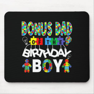 Bonus dad of the bday boy autism awareness puzzle mouse pad