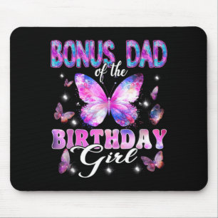 Bonus Dad Of The Birthday Girl Butterfly Family Mouse Pad