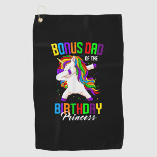 Bonus Dad of the Birthday Princess Unicorn Dabbing Golf Towel