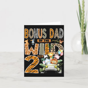 Bonus Dad Of The Wild Two 2nd Birthday Boy Safari Card