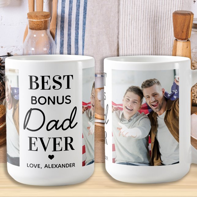 BONUS DAD Personalised 2 Photo Father's Day Coffee Mug (Creator Uploaded)