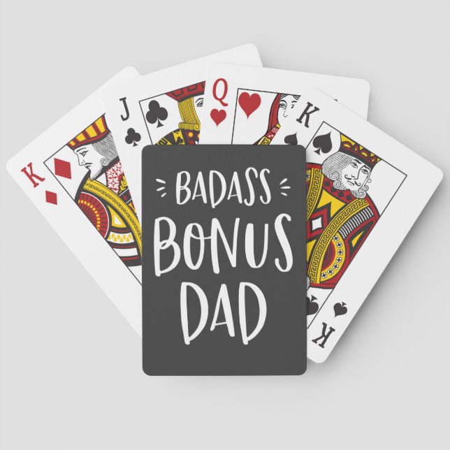 Bonus Dad Quote Stepfather Cool Stepdad Gift Playing Cards (Back)