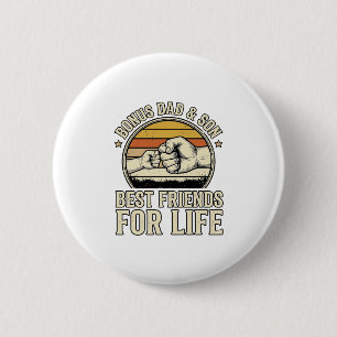 Bonus Dad & Son Best Friends Vintage Shirt Design_ 6 Cm Round Badge