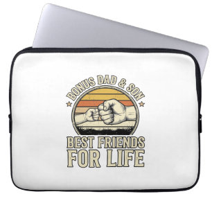 Bonus Dad & Son Best Friends Vintage Shirt Design_ Laptop Sleeve