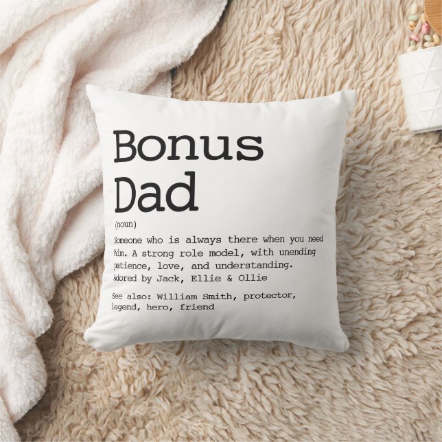 Bonus Dad Stepdad Definition Modern Cushion (Blanket)