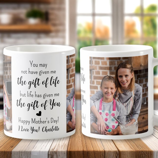 BONUS MOM Custom 2 Photo Step Mum Mother's Day Coffee Mug (Creator Uploaded)
