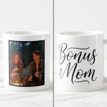 Bonus Mom Elegant Cursive 1 Custom Photo