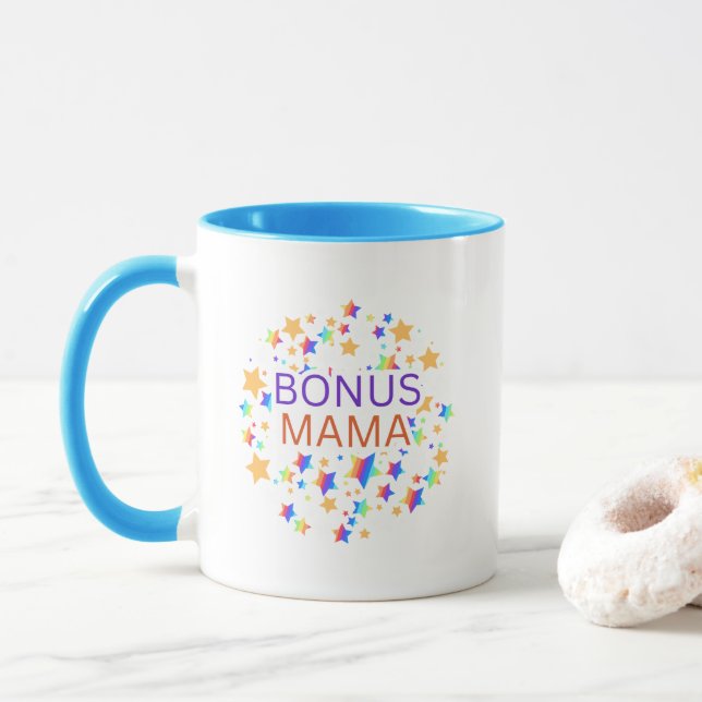 Bonus Mom giftful Design Typography Mug (With Donut)