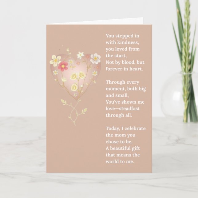 Bonus Mom Mother's Day Card (Front)