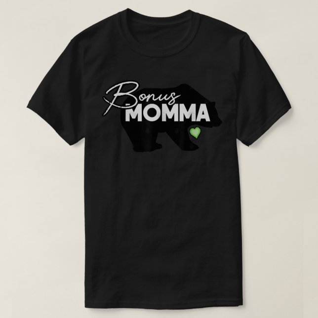 Bonus Momma Bear green heart  T-Shirt (Design Front)