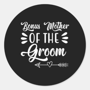 Bonus Mother Of The Groom Wedding Party Family Bri Classic Round Sticker