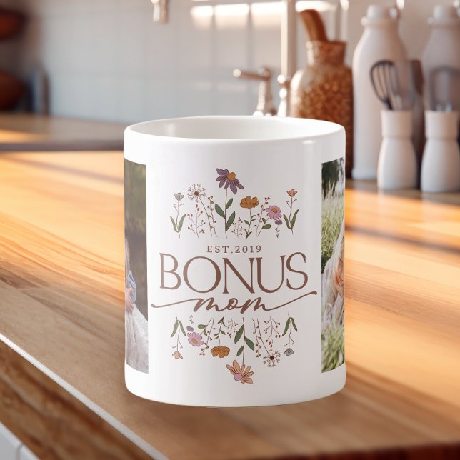 Bonus Mum 2 Photo Year Established Coffee Mug (Creator Uploaded)