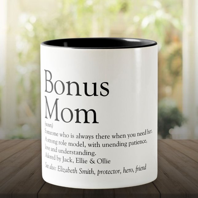 Bonus Mum Definition Quote Fun Modern Two-Tone Coffee Mug (Bonus Mom Definition Quote Fun Modern Two-Tone Coffee Mug)