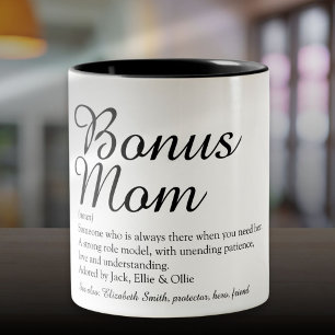 Bonus Mum Definition Quote Fun Stylish Two-Tone Coffee Mug