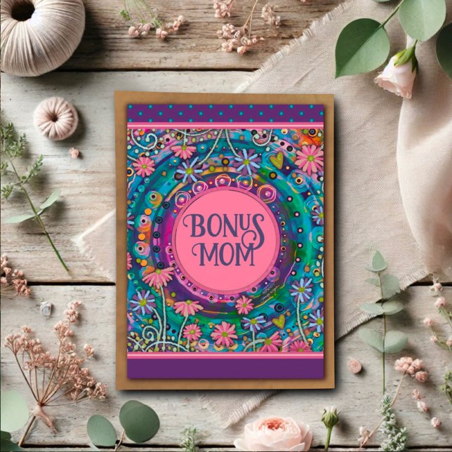 Bonus Mum Floral Pretty Unique Mother’s Day Card (Creator Uploaded)
