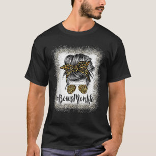 Bonus Mum Life Hair Bandanna Glasses Leopard Mothe T-Shirt