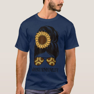 Bonus Mum Life Messy Bun Mum Life With Autumn Vibe T-Shirt