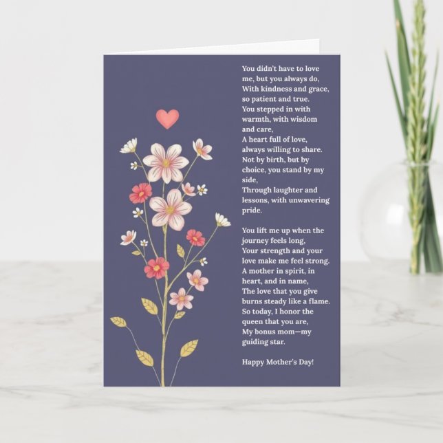 Bonus Mum Mother's Day Card (Front)