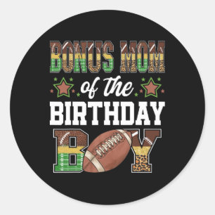 Bonus Mum Of The Birthday Boy Football Player Matc Classic Round Sticker