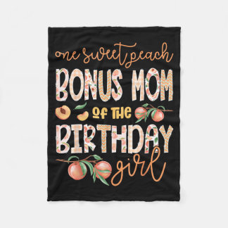 Bonus Mum Of The Birthday Girl One Sweet Peach 1st Fleece Blanket