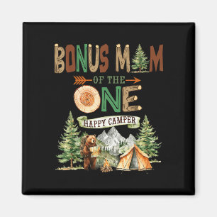 Bonus mum of the one happy camper 1st birthday magnet