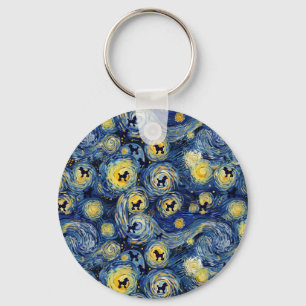Boo22 Artist Poodle Boho Floral – Colourful Poodle Key Ring
