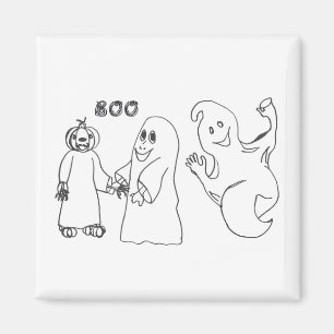 BOO 3 cute ghost trick or treaters Magnet