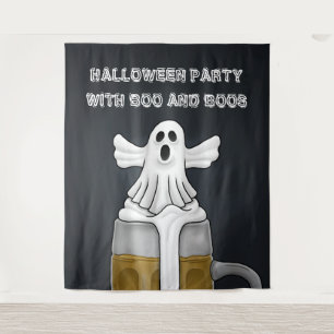 Boo and Boos Halloween Party Tapestry